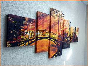 Модульная картина на стене с фото Осенний лес