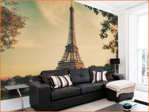Фотообои с рисунком эйфелевой башни из парижа