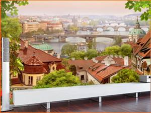 Панорамные фотообои на стену в квартиру с видом города